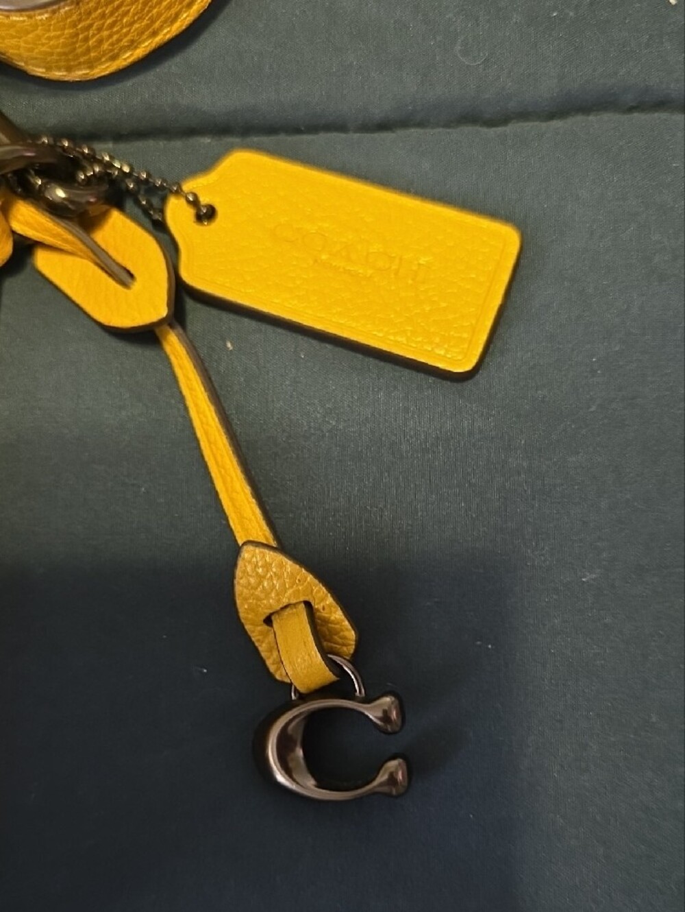 Coach Mustard Pebbled Leather Turnlock Crossbody - Picture 2 of 5